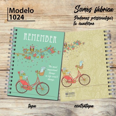 Cuaderno tapa dura Modelo 1024 "Remember": tapa y contratapa