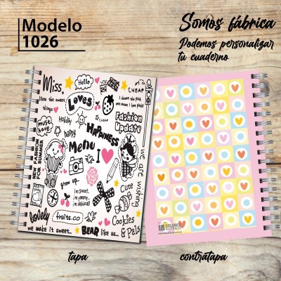 Cuaderno tapa dura Modelo 1026 "Collage": tapa y contratapa