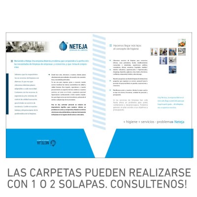 carpeta A4 impresa de frente e interior