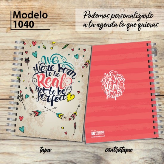 Cuaderno tapa dura Modelo 1040 "We were born": tapa y contratapa