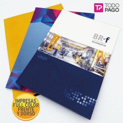 carpeta A4 impresa de frente e interior