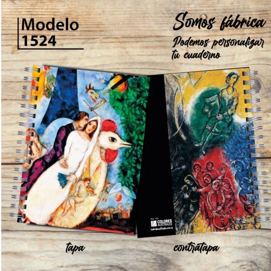 Cuaderno de tapa dura Modelo 1524 "Los novios de la Torre Eiffel" Chagall