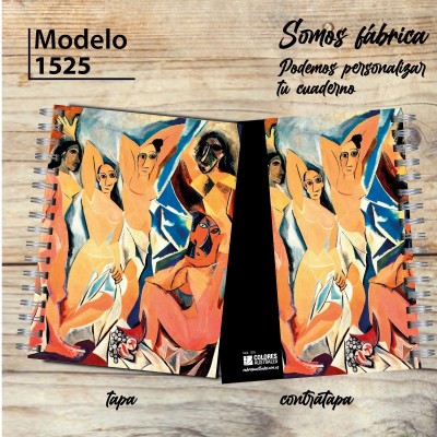 Cuaderno de tapa dura Modelo 1525 "Picasso -Las damas de Avignon": tapa y contratapa