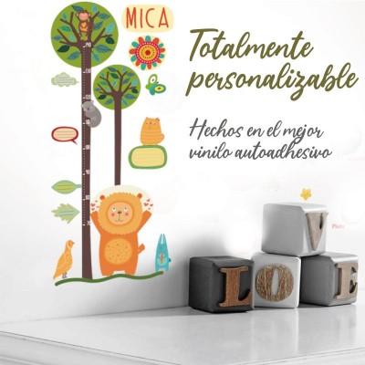 Medidor altura 7003 para pared infantil en vinilo autoadhesivo troquelado.