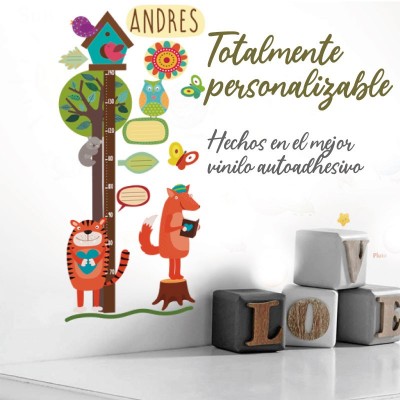 Medidor altura 7004 para pared infantil en vinilo autoadhesivo troquelado.