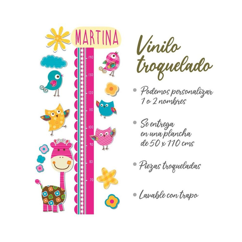 Medidor altura 7005 para pared infantil en vinilo autoadhesivo troquelado.