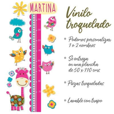 Medidor altura 7005 para pared infantil en vinilo autoadhesivo troquelado.