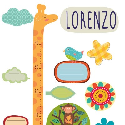 Medidor altura 7001 para pared infantil en vinilo autoadhesivo troquelado.