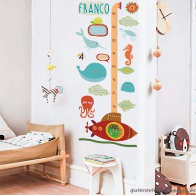 Medidor altura 7008 para pared infantil en vinilo autoadhesivo troquelado.