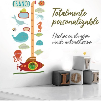 Medidor altura 7008 para pared infantil en vinilo autoadhesivo troquelado.
