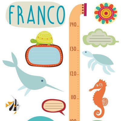 Medidor altura 7008 para pared infantil en vinilo autoadhesivo troquelado.