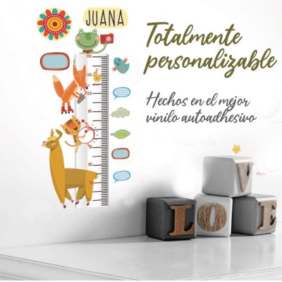Medidor altura 7010 para pared infantil en vinilo autoadhesivo troquelado.