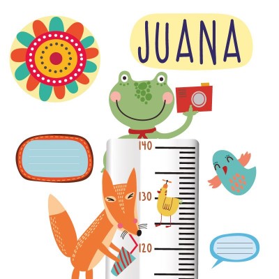Medidor altura 7010 para pared infantil en vinilo autoadhesivo troquelado.