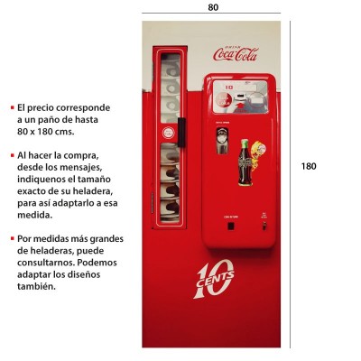 Vinilo para heladeras modelo 3500 "Old Coke": medidas