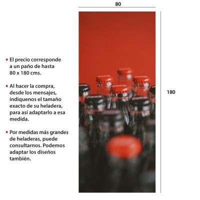 Vinilo para heladeras modelo 3507  "Coke bottles": paño completo