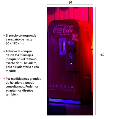 Vinilo para heladeras modelo 3509  "Coke fridge": paño completo
