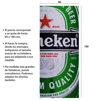 Vinilo para heladeras modelo 3510  "Heineken": paño completo