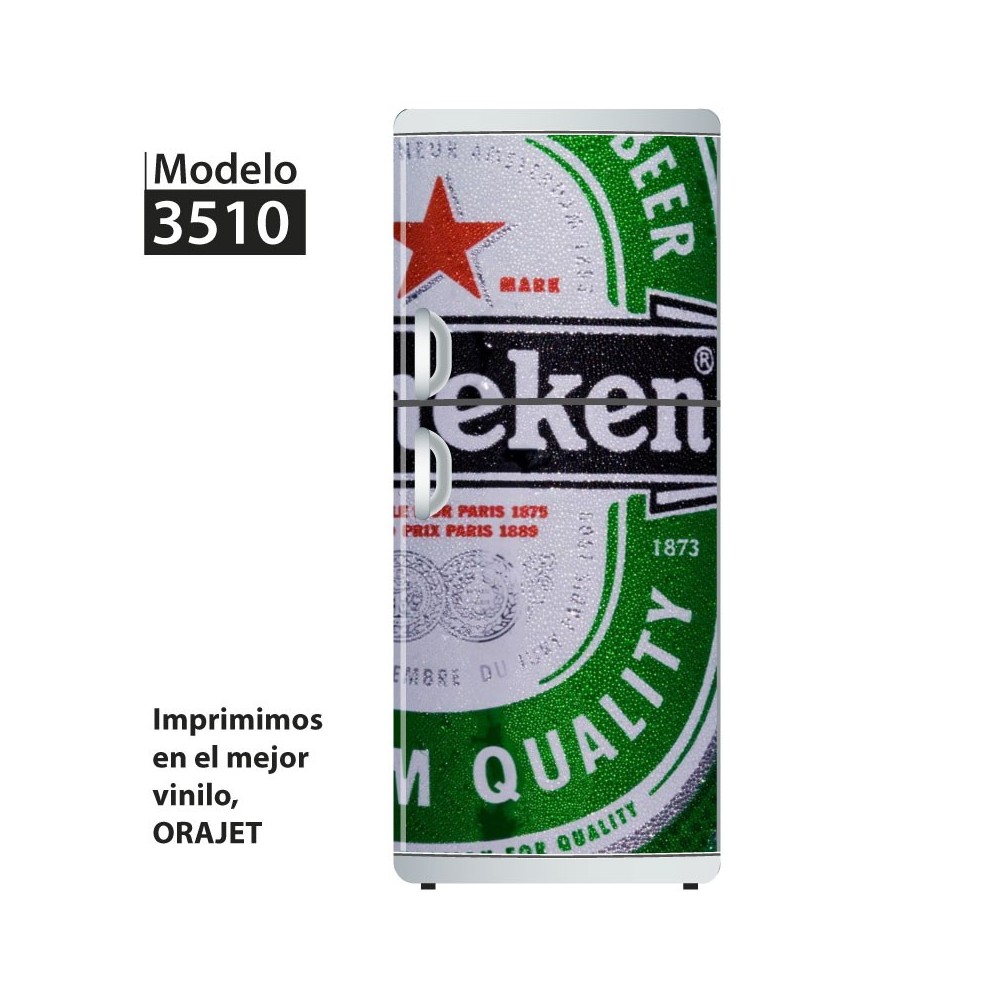 Vinilo para heladeras modelo 3510  "Heineken"