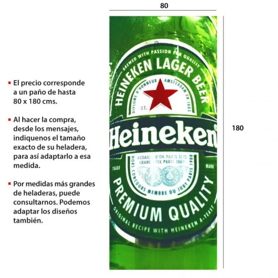 Vinilo para heladeras modelo 3513  "Heineken 3": paño completo