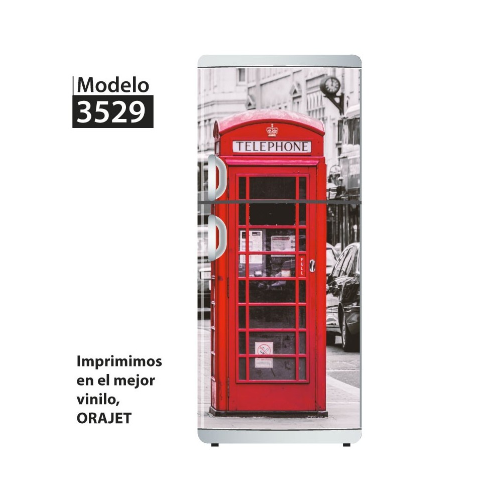 Vinilo para heladeras modelo 3529  "British Telephone 2"
