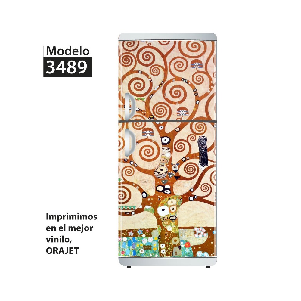 Vinilo para heladeras modelo 3489  "Tree of life by Klimt"