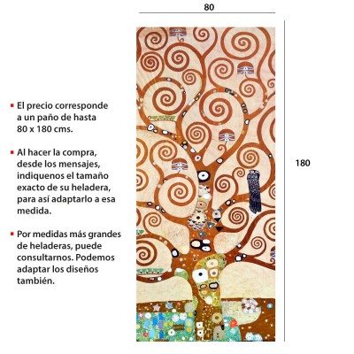 Vinilo para heladeras modelo 3489  "Tree of life by Klimt": paño completo