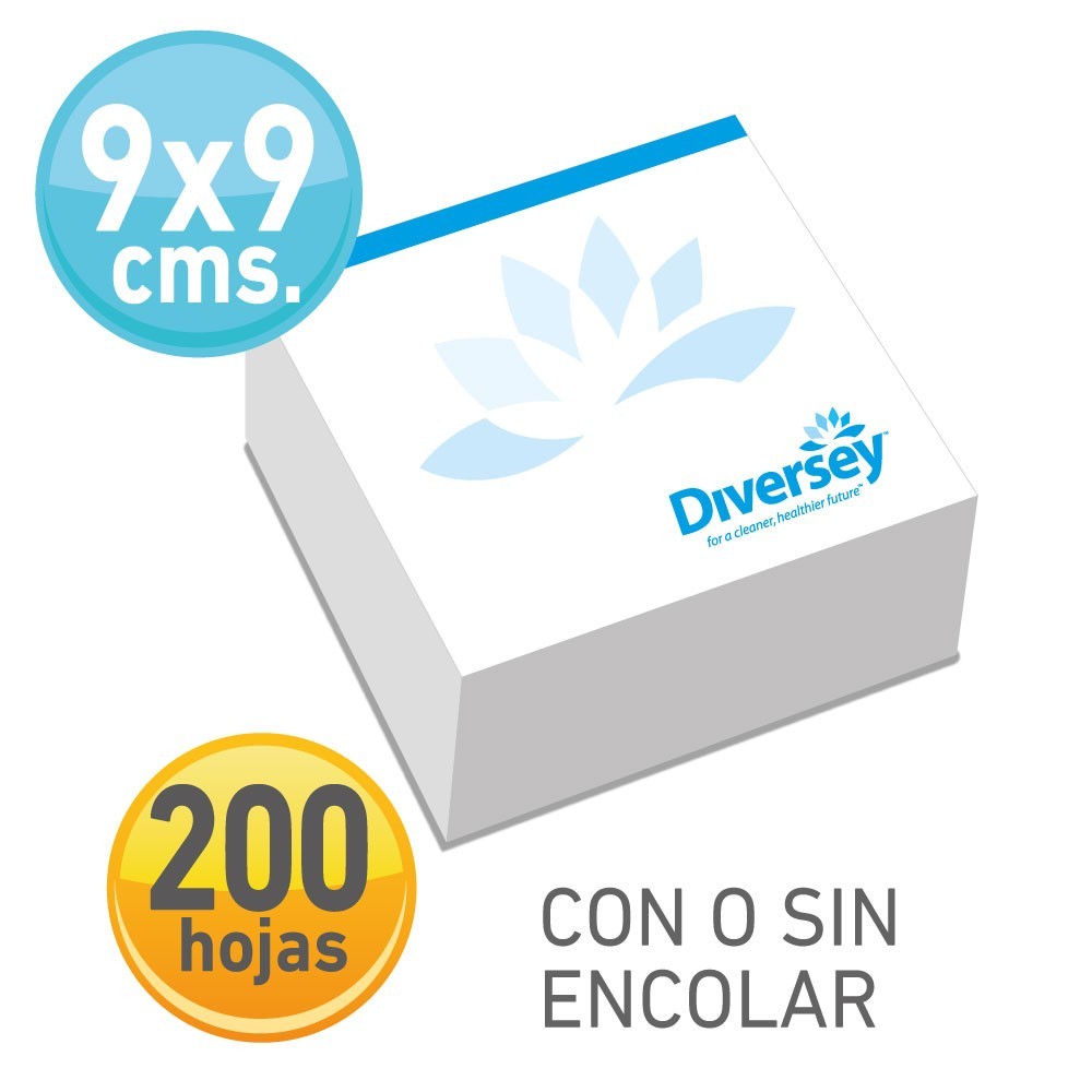 Tacos de papel de 9 x 9 cms.