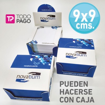 Tacos de papel de 9 x 9 cms. con caja