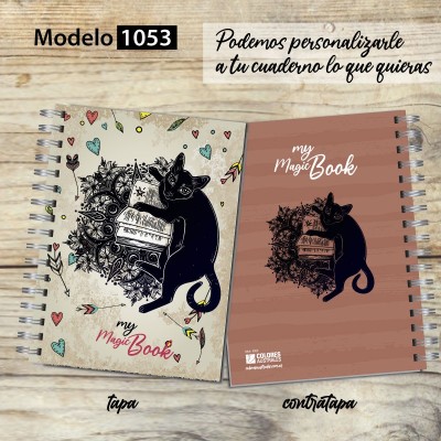 Cuaderno tapa dura Modelo 1053 "Magic Book": tapa y contratapa