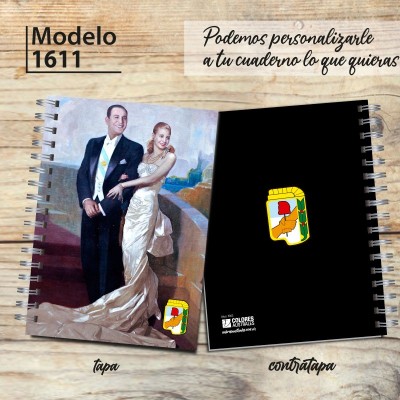 Cuaderno modelo 1601 "Retrato de Eva": tapa y contratapa
