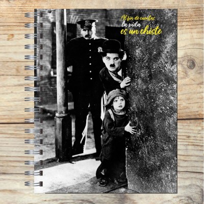 Cuaderno tapa dura modelo 1599 "Chaplin and boy": tapa