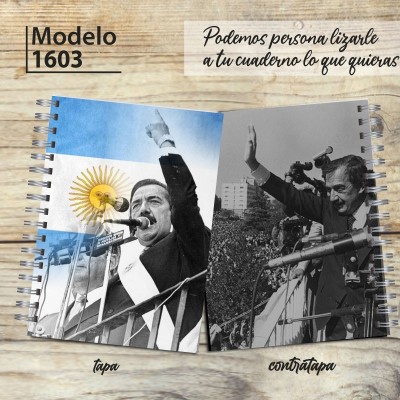 Cuaderno modelo 1603 "Raúl Alfonsín": tapa y contratapa