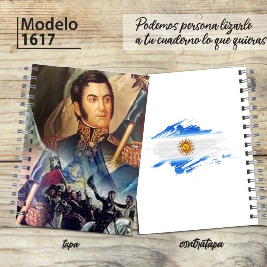 Cuaderno modelo 1617 "José de San Martin": tapa y contratapa