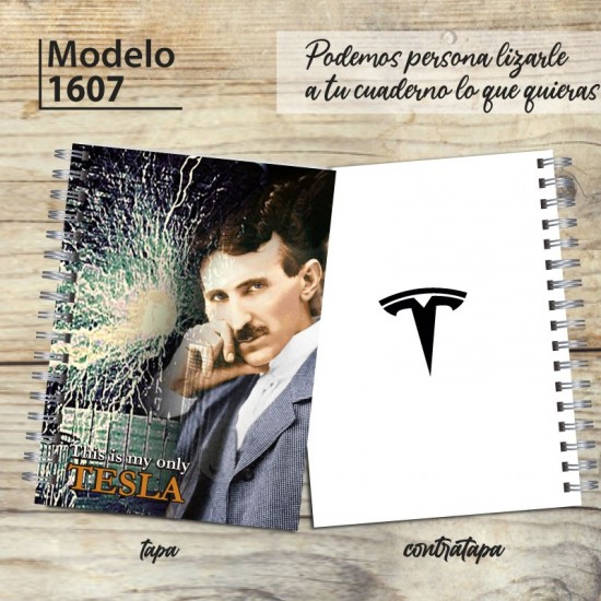 Cuaderno tapa dura "Tesla" modelo 1607: tapa y contratapa