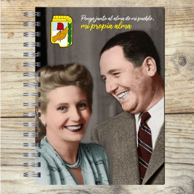 Cuaderno tapa dura modelo 1615 "Perón y Eva": tapa