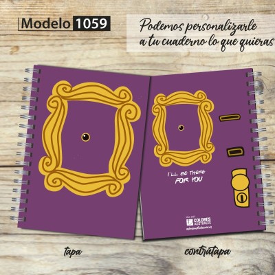 Cuaderno tapa dura Modelo 1059 "Friends": tapa y contratapa