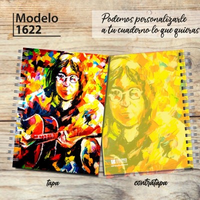 Cuaderno tapa dura modelo 1622 "Lennon": tapa y contratapa