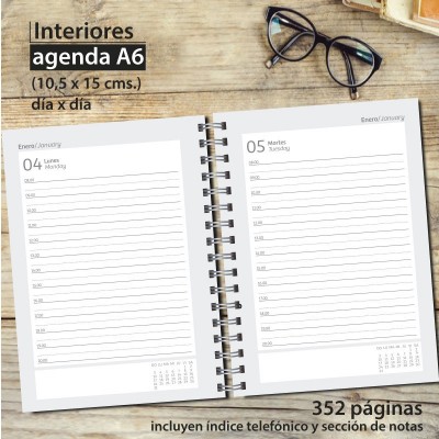 Agenda tapa dura interiores