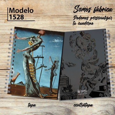 Cuaderno Modelo 1528 "Dali - Jirafa ardiente": tapa y contratapa