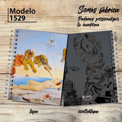 Cuaderno Modelo 1529 "Dali - Sueño causado por un vuelo": tapa y contratapa