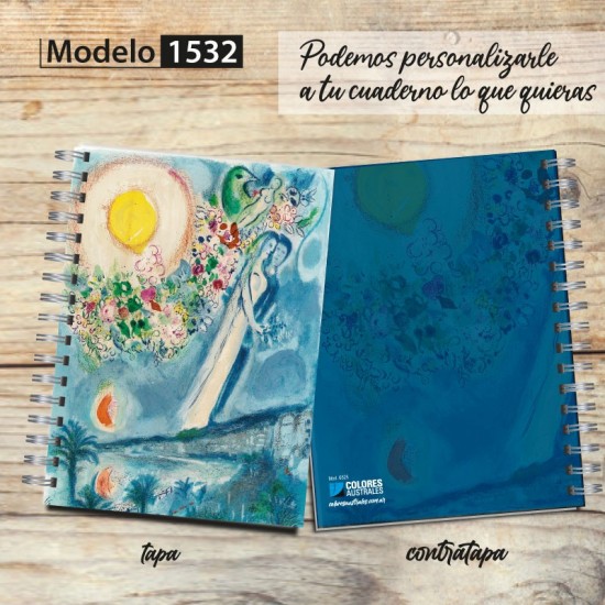 Cuaderno Modelo 1532 "Chagall´s fiances": tapa y contratapa