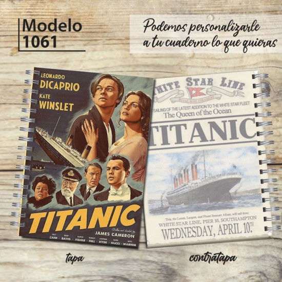 Cuaderno tapa dura Modelo 1061 "Titanic": tapa y contratapa
