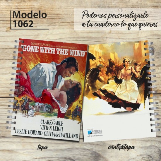 Cuaderno tapa dura Modelo 1062 "Gone with the wind": tapa y contratapa