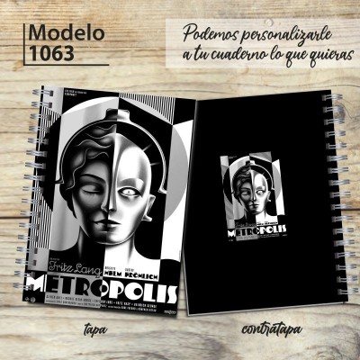 Cuaderno tapa dura Modelo 1063 "Metropolis": tapa y contratapa