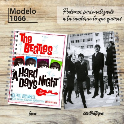 Cuaderno tapa dura Modelo 1066 "A hard days night": tapa y contratapa