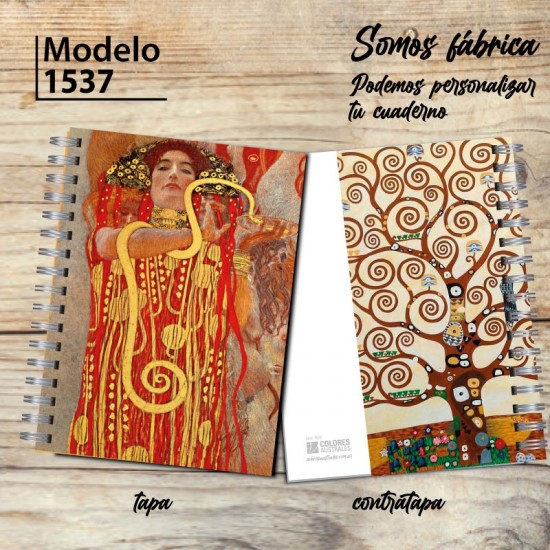 Cuaderno tapa dura Modelo 1537 "Klimt  Hygeia": tapa y contratapa