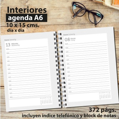Agenda tapa dura mod. 5086 "Argentina" en caja para regalo: interiores