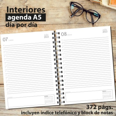 Agenda tapa dura mod. 5086 "Argentina" en caja para regalo: interiores