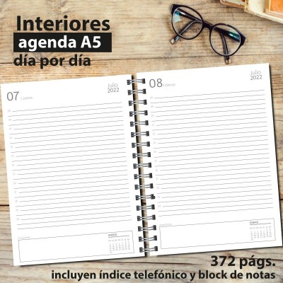 Agenda tapa dura mod. 5088 "I love you" en caja para regalo: interiores