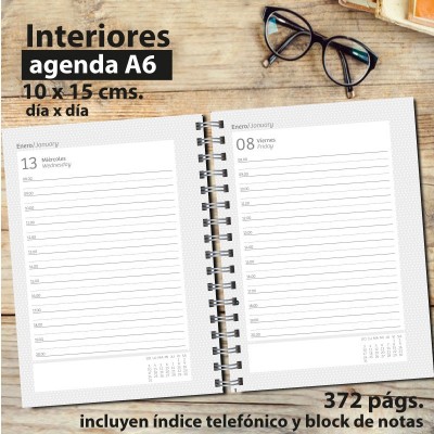 Agenda tapa dura mod. 6512 "El Grito" de Munch en caja para regalo: interiores